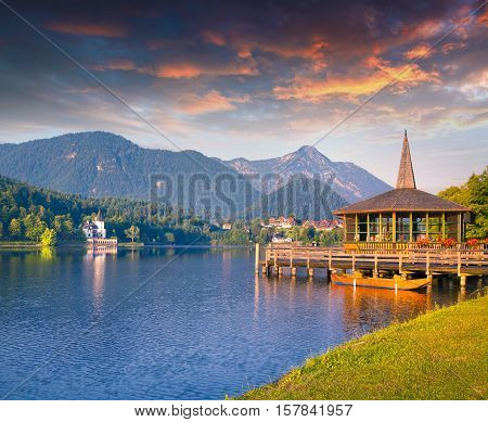 Colorful Summer Sunrise On The Grundlsee Lake