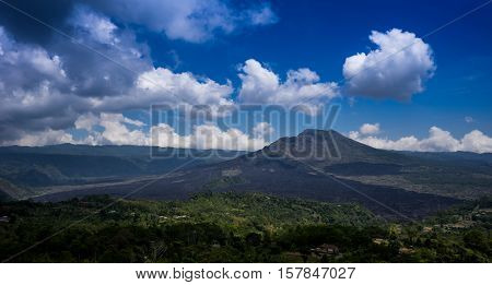the image of beautiful volcanic mountain Batur