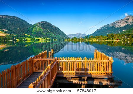 Colorful Summer Morning On The Grundlsee Lake