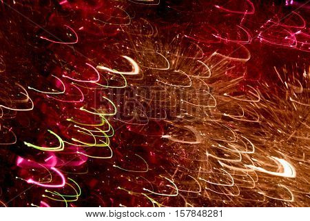 Photo by colored semi-oval lines abstraction to background.