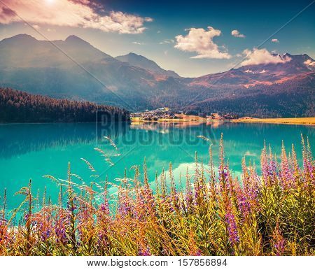 Colorful Summer Morning On The Champferersee Lake.
