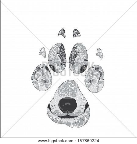 beautiful sketch silhouette animal trail. Vector illustration