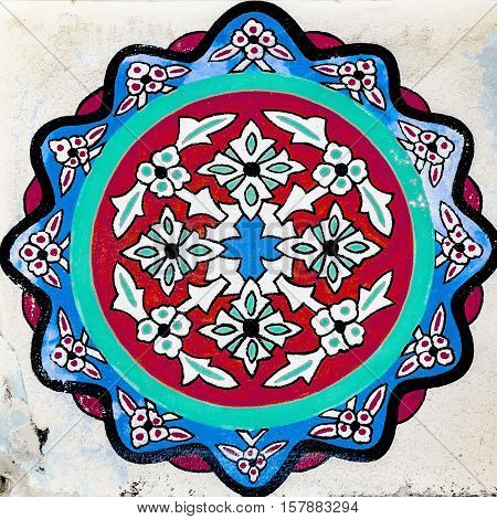 Illustration of an Islamic cealing decoration from the Fatith mosque in Side Turkey.