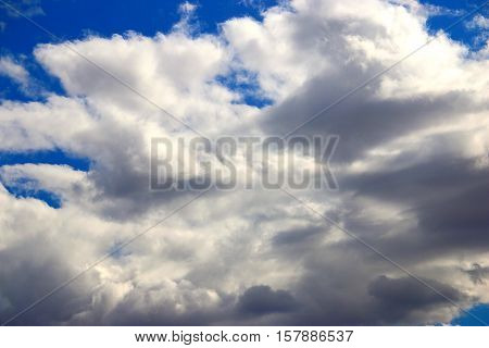 Beautiful white clouds with blue skies above