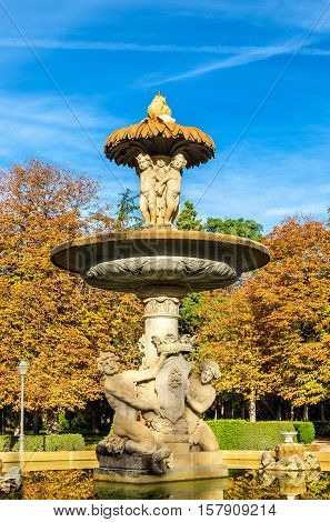 Alcachofa Fountain in the Buen Retiro Park - Madrid, Spain
