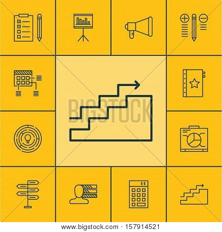 Set Of Project Management Icons On Decision Making, Growth And Schedule Topics. Editable Vector Illu