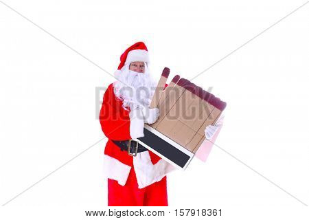  Santa Claus plays with Matches. Santa has a Giant Book of Matches. Santa Claus strikes a match. Isolated on white with room for your text. Santa is a pyromaniac. 