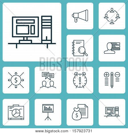 Set Of Project Management Icons On Board, Decision Making And Computer Topics. Editable Vector Illus
