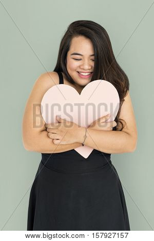 Woman Cheerful Portrait Studio Concept