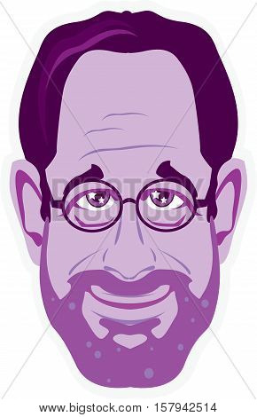 Professor bearded face vector illustration clip-art image