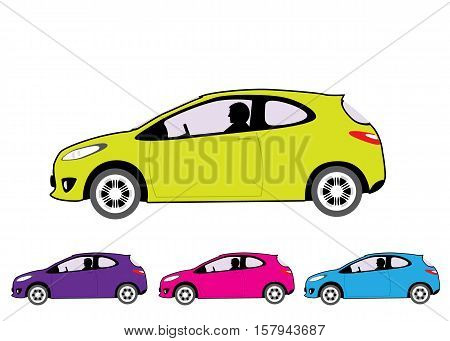Small economy car vector illustration clip-art image