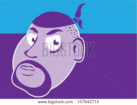 Gangster in bandana vector illustration clip-art image
