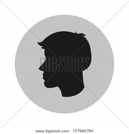 Man head profile icon. Male avatar person and people theme. Isolated design. Vector illustration