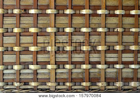 Grunge Bamboo Brown Wooven Basketry Background Texture