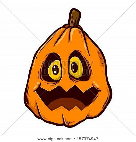 Vector stock of pumpkin funny looking head halloween monster