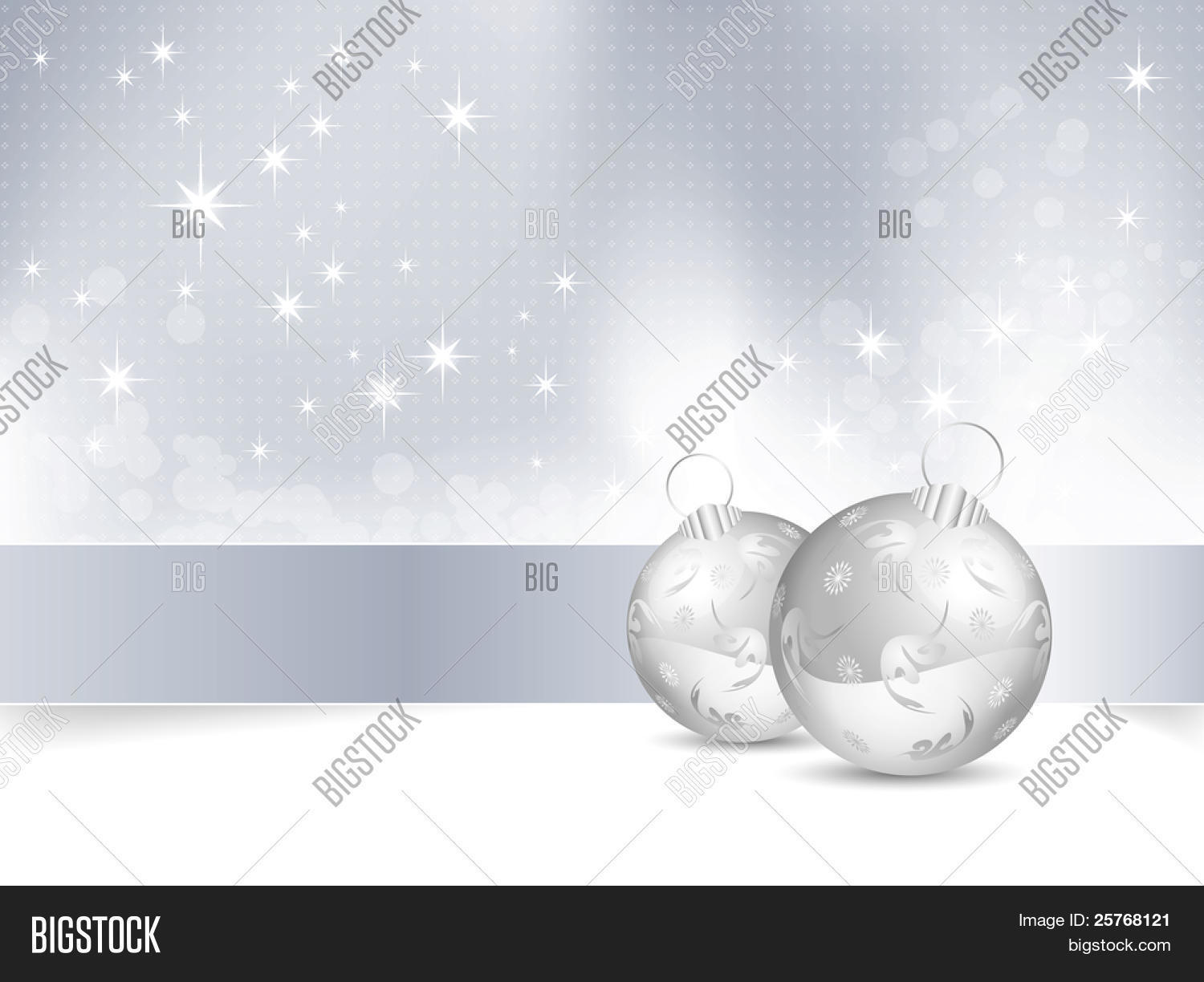 blue and white christmas background with christmas balls raster illustration - White Christmas Balls blue and white christmas background with christmas balls raster illustration - White Christmas Balls