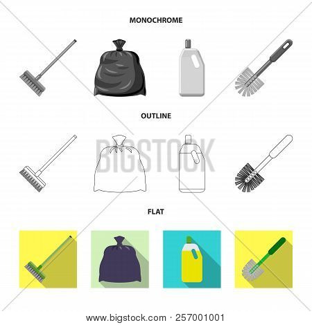 Vector Design Of Cleaning And Service Icon. Set Of Cleaning And Household Vector Icon For Stock.