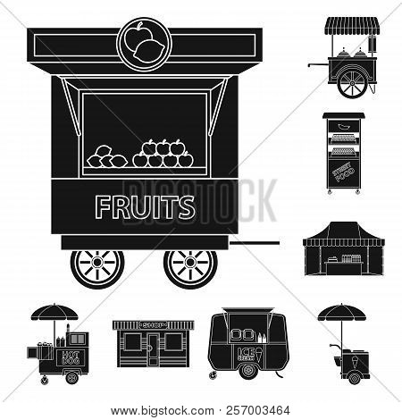 Vector Illustration Of Market And Exterior Sign. Set Of Market And Food Stock Symbol For Web.