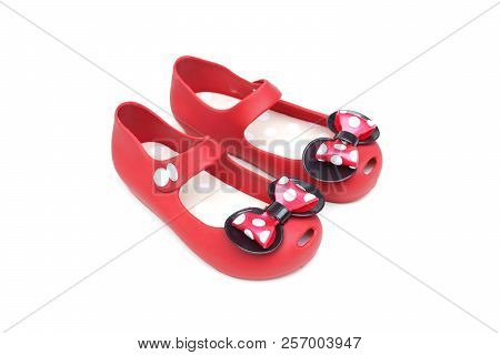 Female Slip-on Shoes For Kids Isolate On White