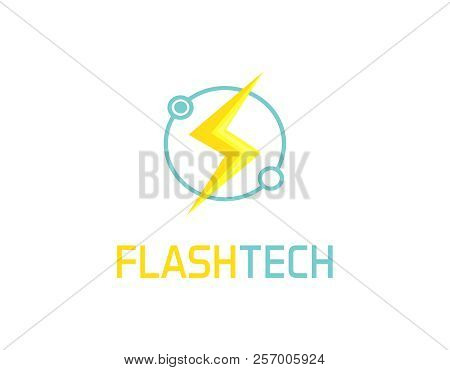 Flash Tech Logo - White Background Illustartion Design
