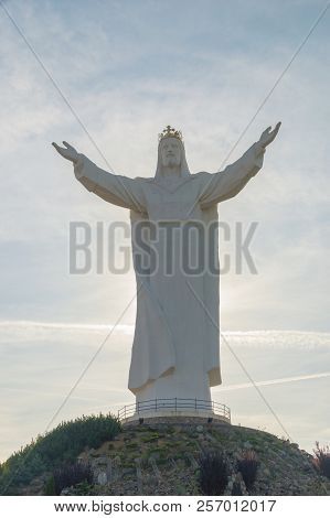 Swiebodzin, Poland - August 19, 2018: One Of The Highest Statue Of The Jesus Christ In The World. Ch