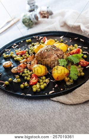 paupiette of veal rolls with Vegetable Planter