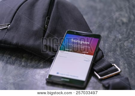 Chiang Mai, Thailand - July 08,2018: Huawei Mobile Phone With With Instagram Application On The Scre