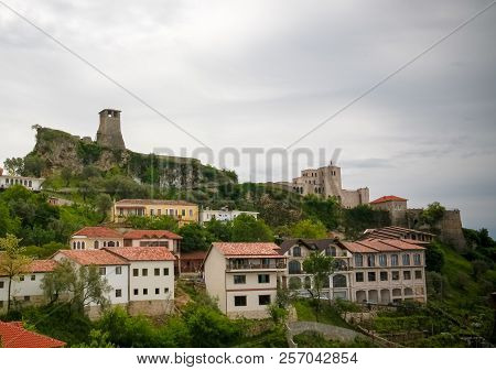 Landscape With Ruins Of Kruje Castle In Albania