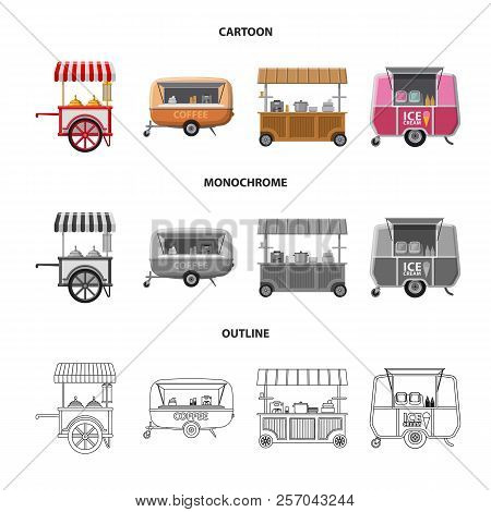 Isolated Object Of Market And Exterior Symbol. Set Of Market And Food Stock Vector Illustration.