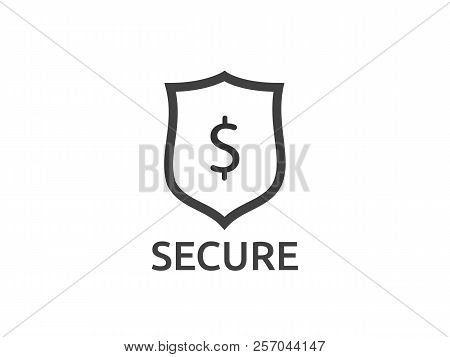 Dollar Shield Icon. Money Security Protection Symbol Concept Vec