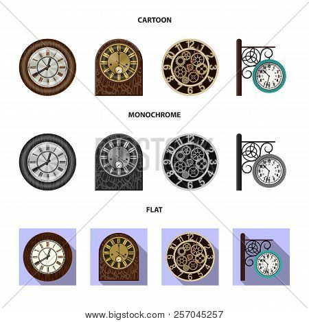Vector Illustration Of Clock And Time Logo. Set Of Clock And Circle Stock Vector Illustration.
