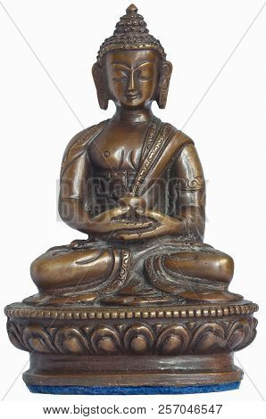 Buddha Shakyamuni (siddhartha, Gautama) Statuette Isolated On The White Background