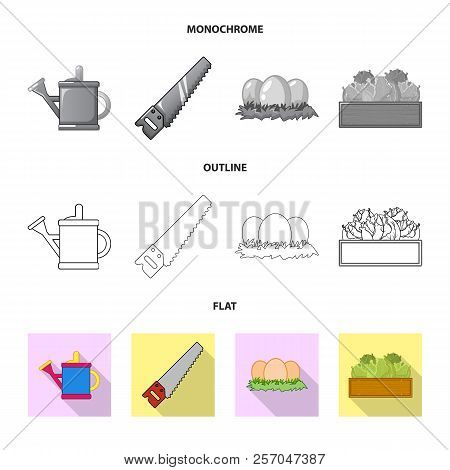 Vector Illustration Of Farm And Agriculture Icon. Set Of Farm And Plant Vector Icon For Stock.