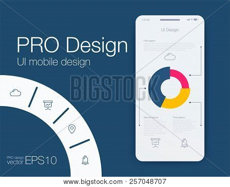 Weather Ui. Material Design. Stock Vector Illustration