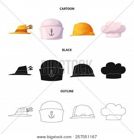 Vector Design Of Headwear And Cap Icon. Collection Of Headwear And Accessory Stock Vector Illustrati
