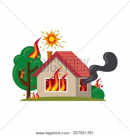 Vector Illustration Of Natural And Disaster Icon. Set Of Natural And Risk Stock Symbol For Web.
