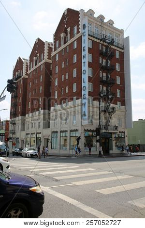 9-2-2018 Los Angeles, California: Scientology Building in Hollywood California. Scientology started as a cult until they purchased and paid off the right politicians to become a religion and tax free 