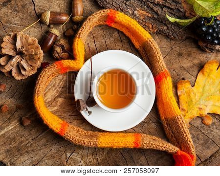 Hot Mulled Wine With Cinnamon Cardamom And Anise On Wooden Background