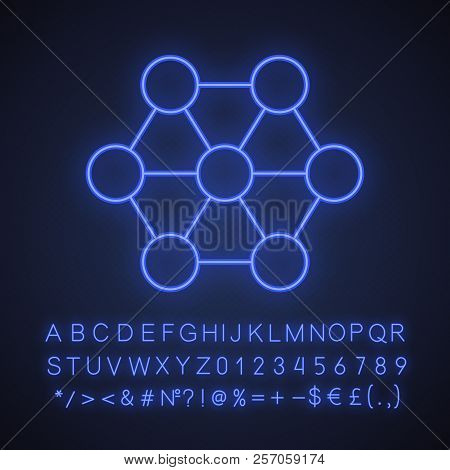 Connections Neon Light Icon. Interrelation Abstract Metaphor. Structure. Glowing Sign With Alphabet,