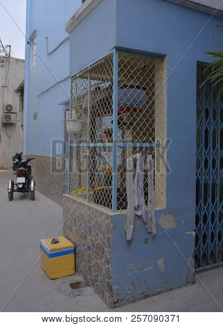 A Building In A Small Residential Back Street In The Tran Hung Alleys Area Of District 1 In Saigon.