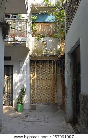 A Small Residential Back Street In The Tran Hung Alleys Area Of District 1 In Saigon.