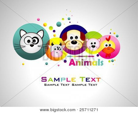 พื้นหลังมีสีสันสัตว์