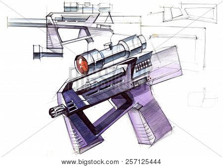 Picture Of An Exclusive Automatic Weapon Submachine Gun For Melee.