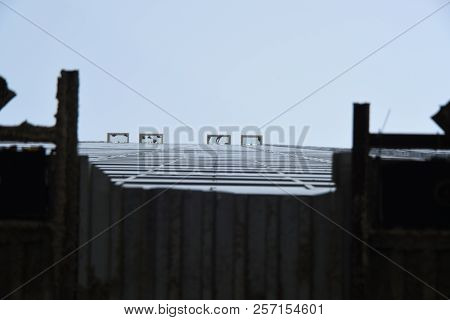 Looking Directly Up The Side Of The Willis Tower (formerly Sears Tower) During Construction With The