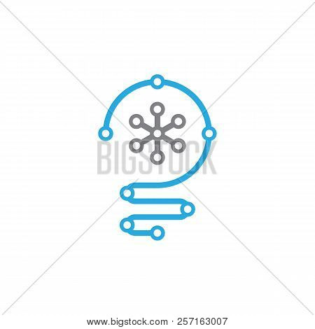 Abstract Bulb Connection Line Stroke Logo Vector