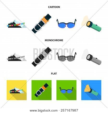 Isolated Object Of Alpinism And Peak Logo. Collection Of Alpinism And Camp Stock Vector Illustration