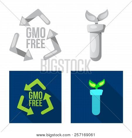 Vector Illustration Of Genetic And Plant Logo. Set Of Genetic And Biotechnology Stock Vector Illustr