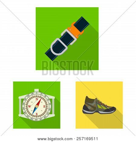 Vector Design Of Alpinism And Peak Symbol. Collection Of Alpinism And Camp Stock Vector Illustration