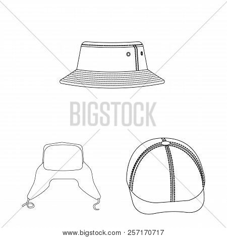 Vector Illustration Of Headwear And Cap Logo. Collection Of Headwear And Accessory Vector Icon For S