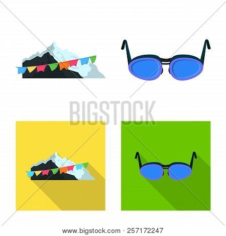 Isolated Object Of Alpinism And Peak Icon. Set Of Alpinism And Camp Vector Icon For Stock.